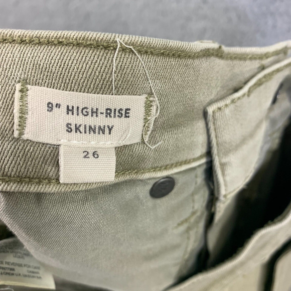 Madewell Skinny Jeans Womens 26 Green Stretch Pockets Zipper 9" High Rise Denim - Picture 8 of 15